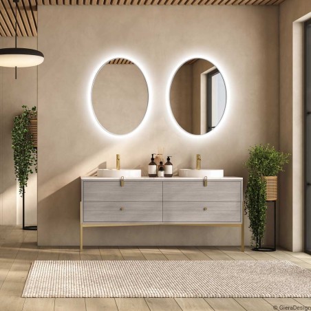 Specchio Ovale Retroilluminato Bagno Cornice Bianca