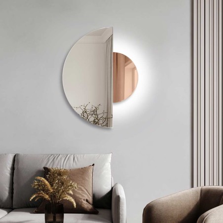 Specchio Da Parete Design Semicircolare Luna