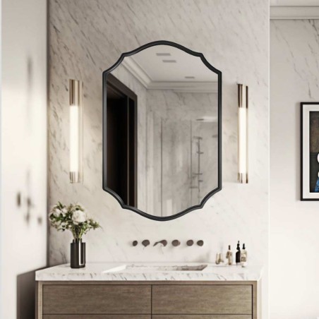 Specchio Sagomato Da Bagno Cornice Nera