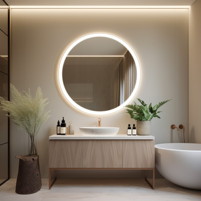 Specchio Rotondo Per Bagno Led Integrata