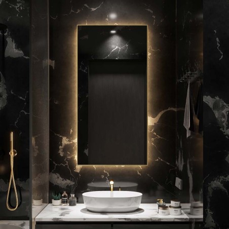 Specchio Bagno Retroilluminato Cornice In Ottone