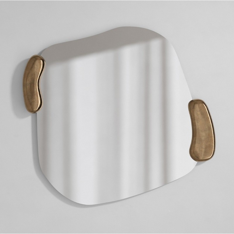 Specchio Asimmetrico Grande Calco Gold Square