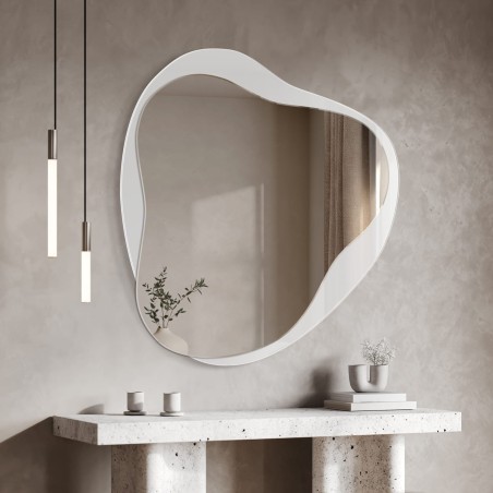 Specchio Ingresso Moderno Cornice Bianca