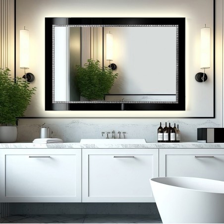 Specchio Bagno Retroilluminato Cornice Nera