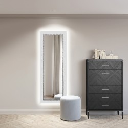 Specchio A LED A Figura Intera CASSILANDO - 165x60 Cm, Luce Dimmerabile 3 Colori, Montaggio A Parete O Pavimento - Foto 7