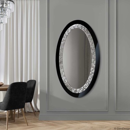 Specchio Ovale Decorativo Cornice Nera