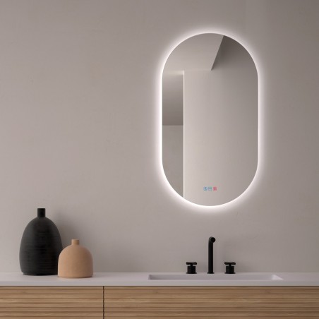 Specchio Retroilluminato Ovale Per Bagno