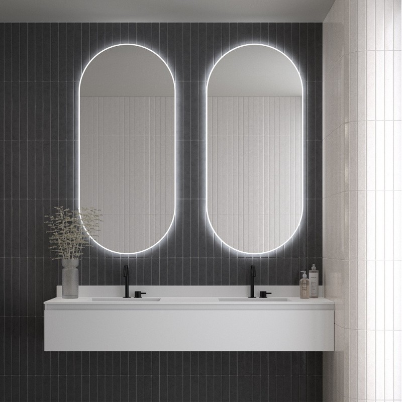 Specchio Ovale Per Bagno Con Luce LED