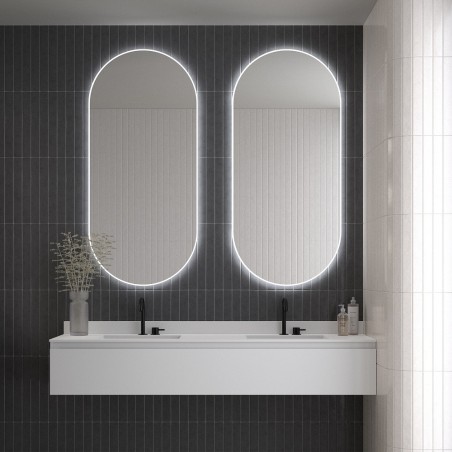 Specchio Ovale Per Bagno Con Luce LED