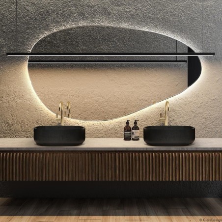 Specchio Da Bagno Asimmetrico Con Luce LED