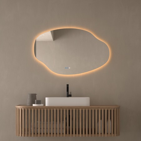 Specchio Asimmetrico Retroilluminato Bagno LED Organico