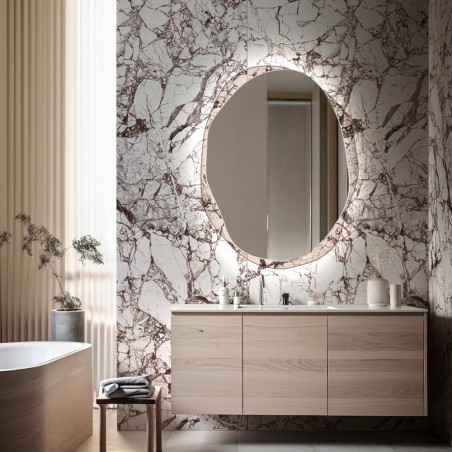 Specchio Asimmetrico Per Bagno Retroilluminato