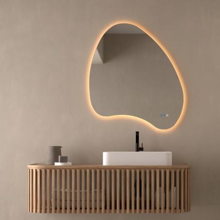 Specchio LED Asimmetrico Retroilluminato Design Organico