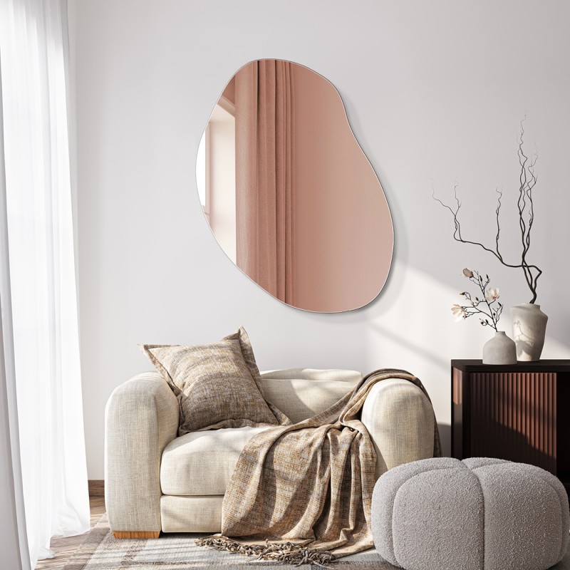 Specchio Asimmetrico Colorato Plama Rose Gold