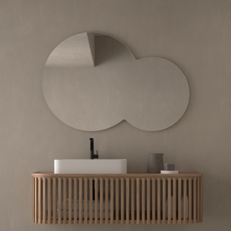 Specchio Moderno Con Doppia Forma Circolare