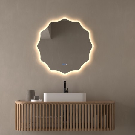 Specchio decorativo retroilluminato LED bordo sagomato bagno moderno elegante