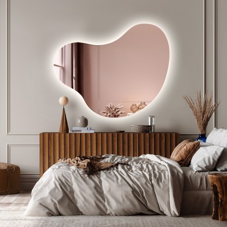 Specchio per Camera da Letto Retroilluminato Oro Rosa