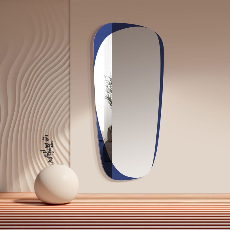 Specchio Asimmetrico Grande Isle Elong Blu