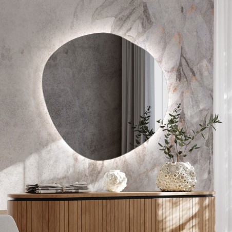 Specchio Asimmetrico Retroilluminato Colore Grafite