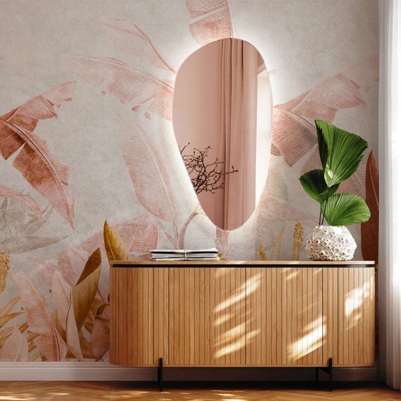 Specchio Asimmetrico Retroilluminato Oro Rosa
