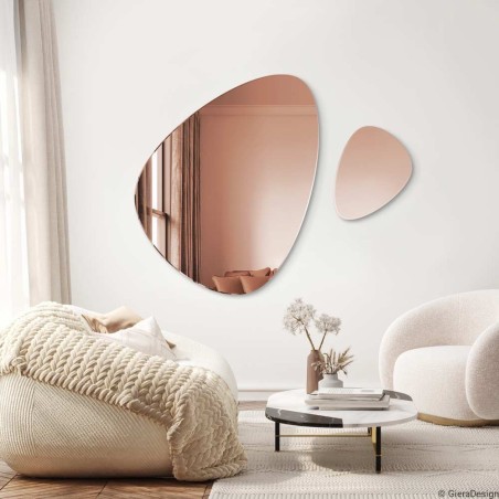 Specchio Asimmetrico Per Soggiorno Fly Oro Rosa