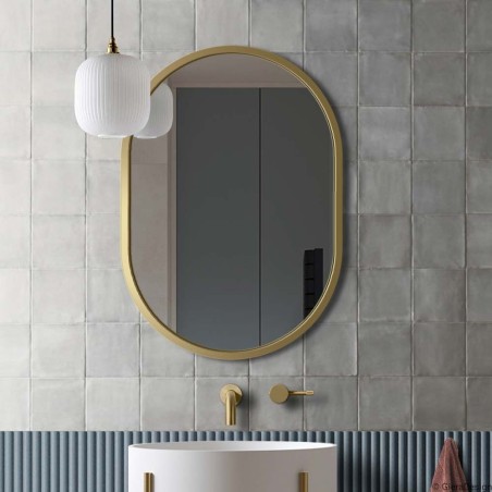 Specchio Ovale Per Bagno Cornice Dorata