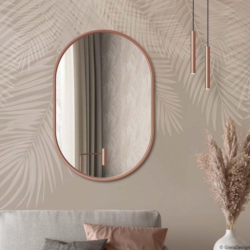Specchio Ovale Moderno Cornice Rame