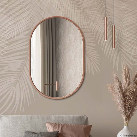 Specchio Ovale Moderno Cornice Rame