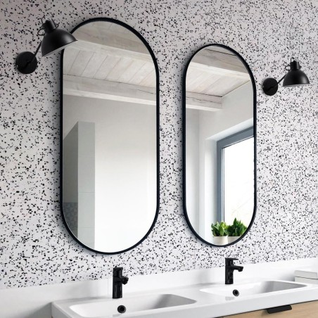 Specchio Ovale Per Bagno Cornice Nera