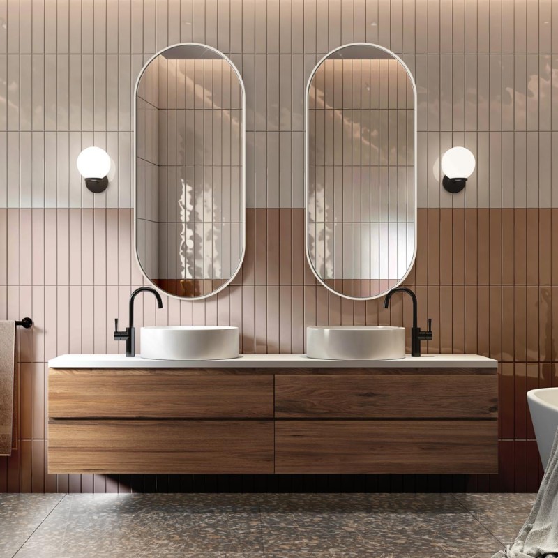 Specchio Ovale Bagno Cornice Bianca