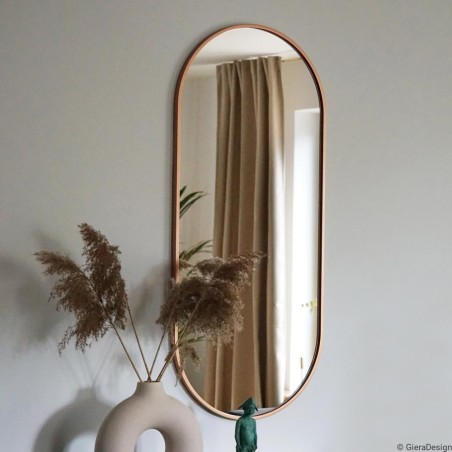 Specchio Ovale Cornice Rame Minimalista