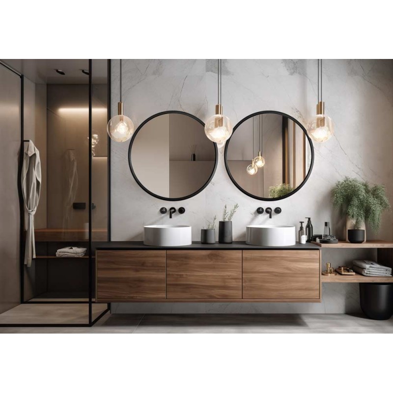 Specchio Moderno Per Bagno Cornice Nera