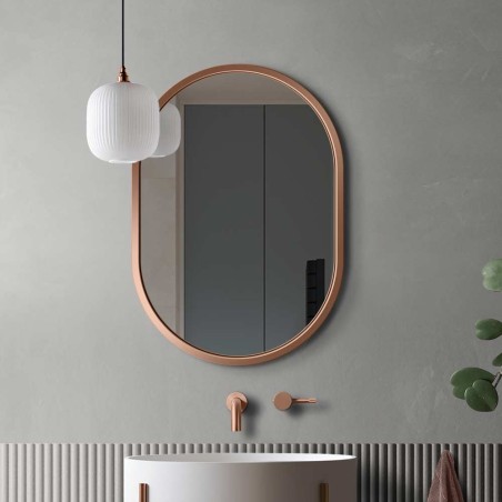 Specchio Ovale Per Bagno Cornice Rame