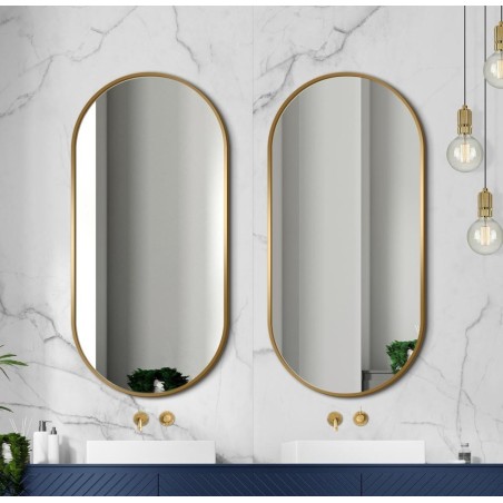 Specchio Ovale Bagno Cornice Dorata