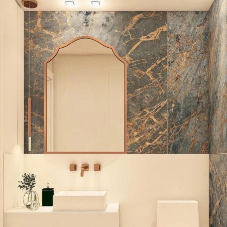 Specchio Ad Arco Cornice Rame