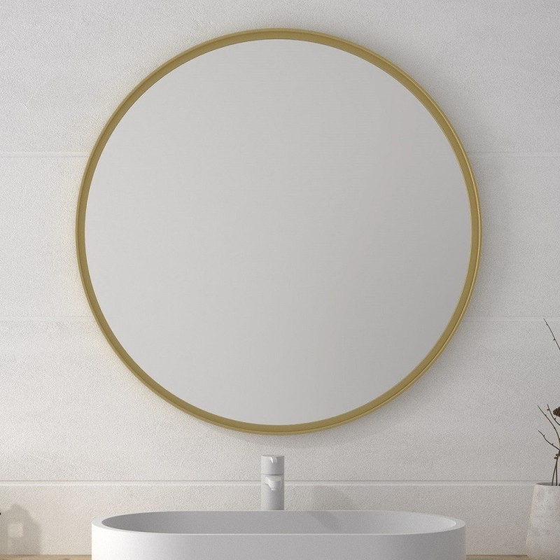 Specchio Rotondo Bagno Cornice Dorata
