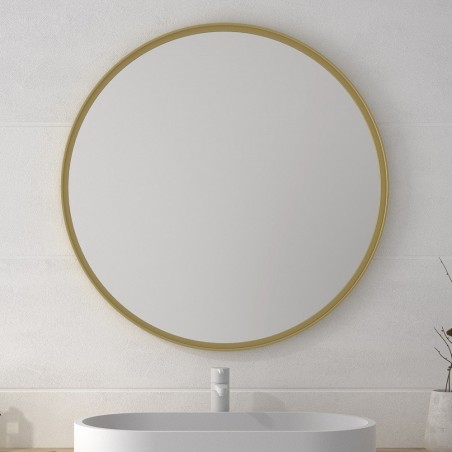 Specchio Rotondo Bagno Cornice Dorata