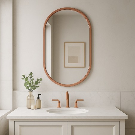 Specchio Ovale Per Bagno Cornice Rame