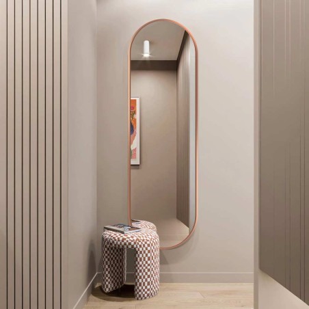 Specchio Ovale Grande Cornice Rame