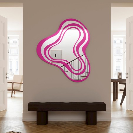 Specchio di Design Moderno Colorato Nimbus Pink