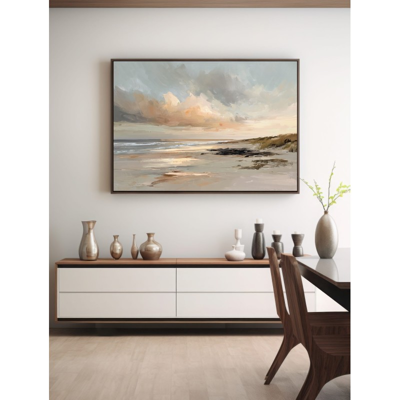 Grande Quadro Spiaggia Astratta - Riva Dorata