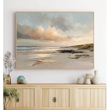 Quadro Grande Spiaggia Astratta Golden Shoreline