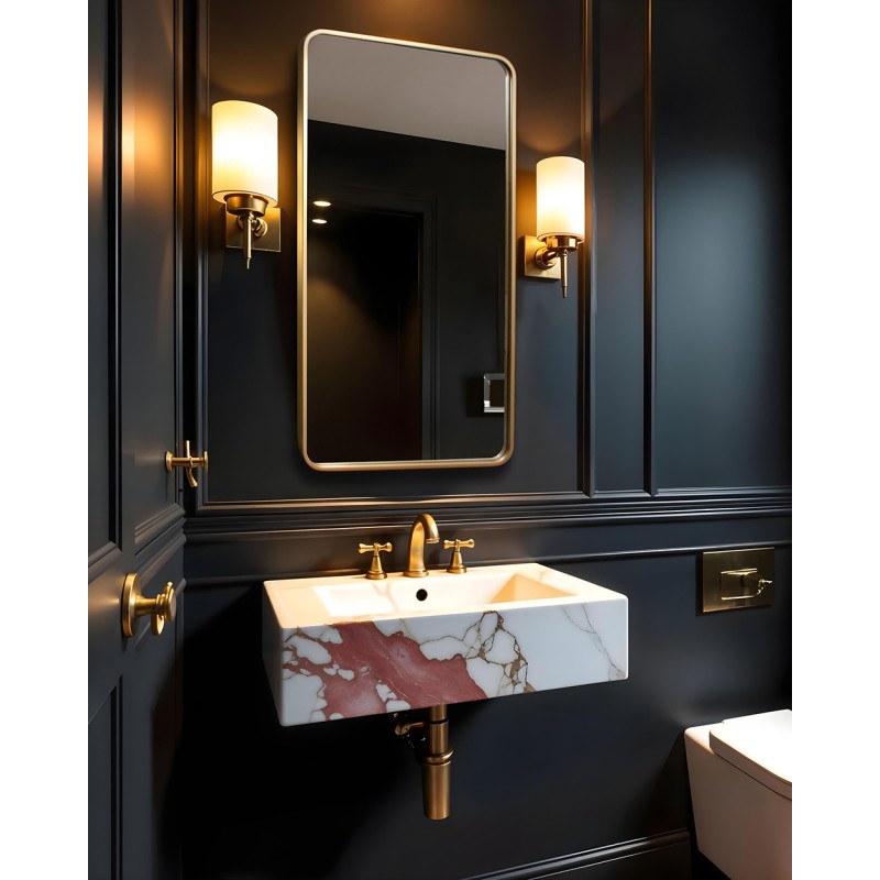 Specchio Rettangolare Bagno Cornice Oro