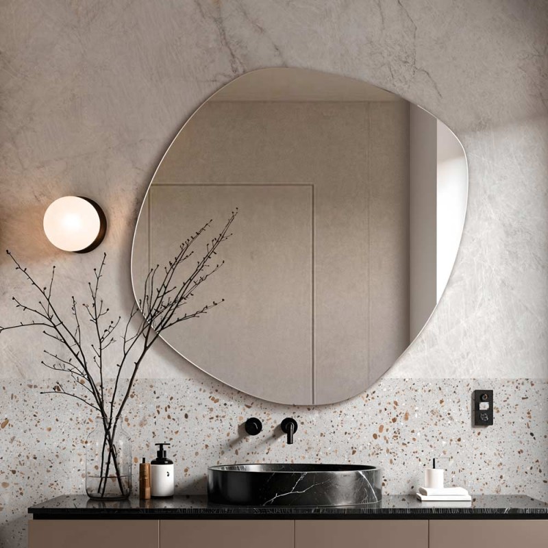 Specchio Asimmetrico da Bagno Design Moderno