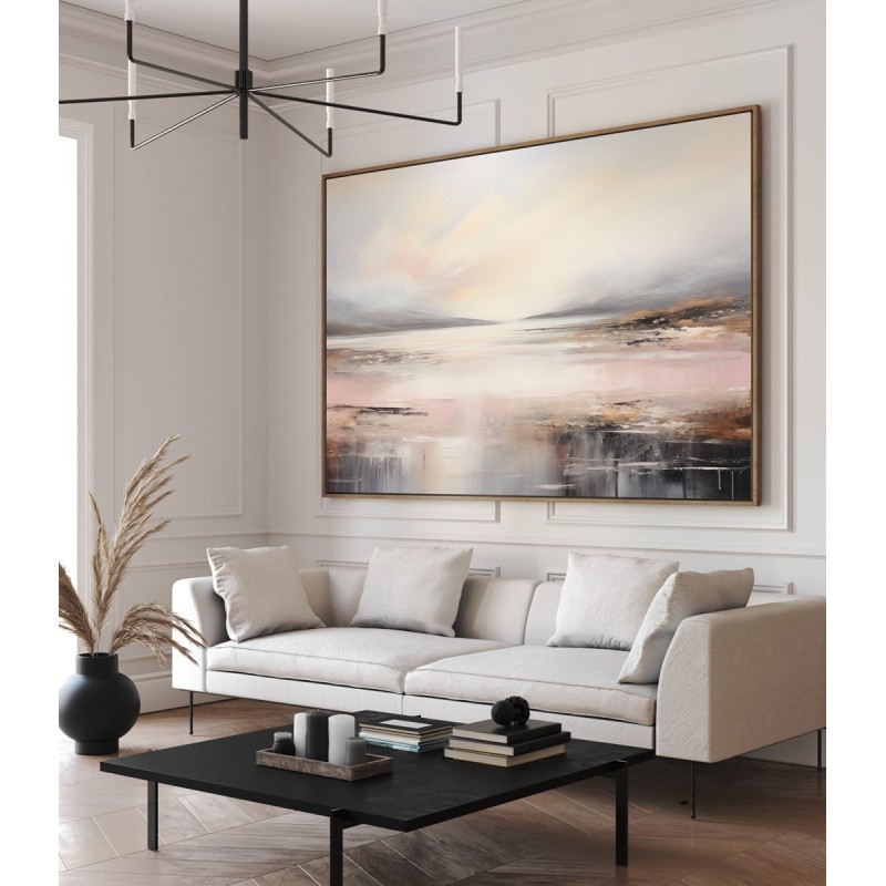 Quadro Paesaggio Astratto Contemporaneo Alba Rosata