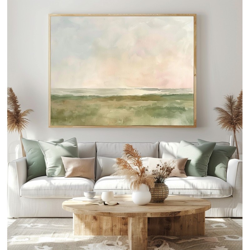 Quadro Paesaggio Astratto Acquerellato Misty Reverie