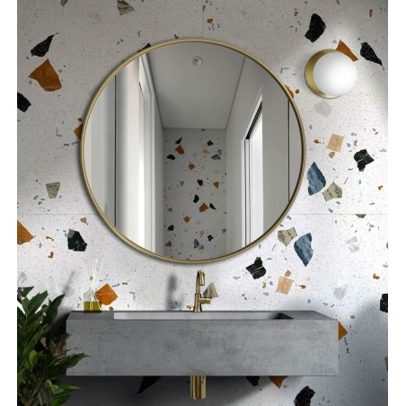 Specchio Rotondo Bagno Cornice Dorata