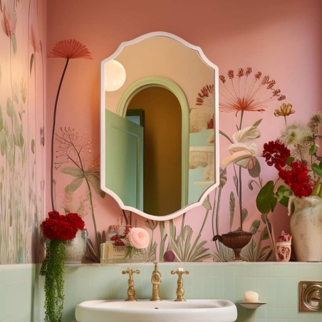 Specchio Da Bagno Cornice Bianca Grand Amis