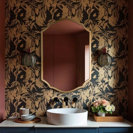 Specchio Da Bagno Con Cornice Dorata