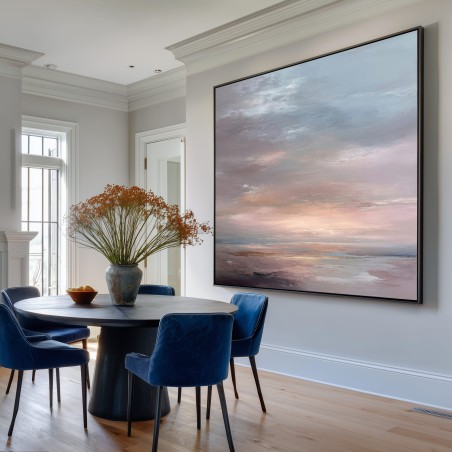 Quadro Paesaggio Astratto Minimalista Con Toni Pastello E Luce Soffusa